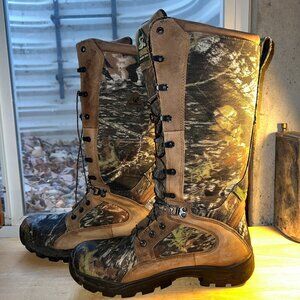 Rocky 16" Pro-Light Waterproof Snake Boots Mens Sz 10 M Camo Leather Hunting